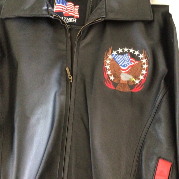 Men's Leather USA Jacket - Picture 4 of 4